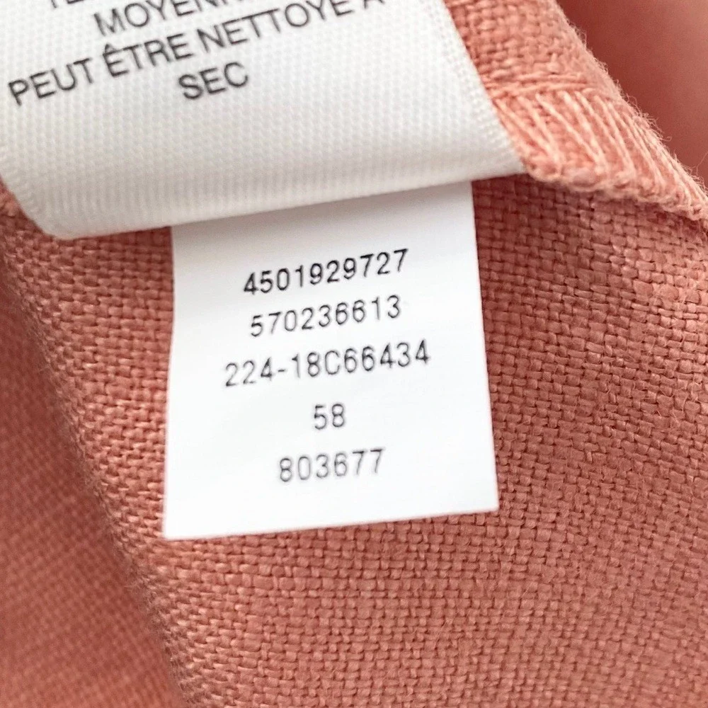 Chico's 100% linen Blazer 3/4 Sleeves Womens Size 3‎ Tangerine - Picture 9 of 10